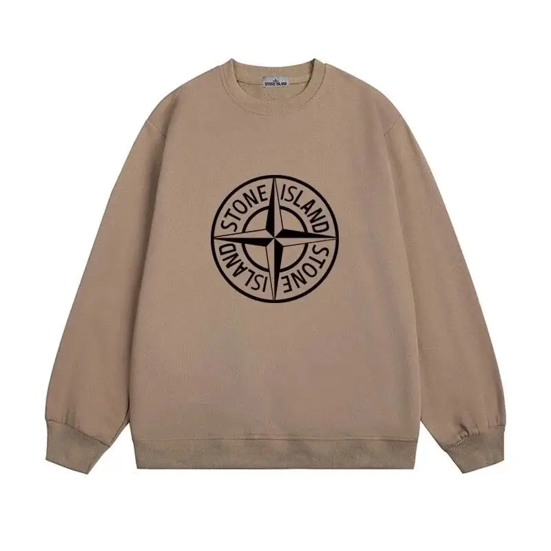 Stone Island Men's Brown Crewneck Sweatshirt with Logo Print 2