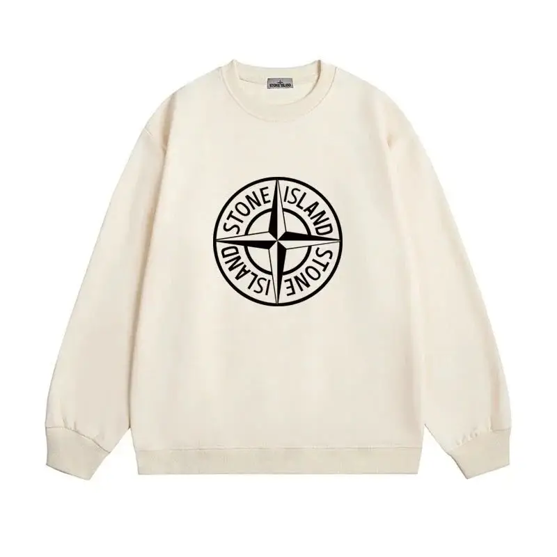 Stone Island Men's Brown Crewneck Sweatshirt with Logo Print 3